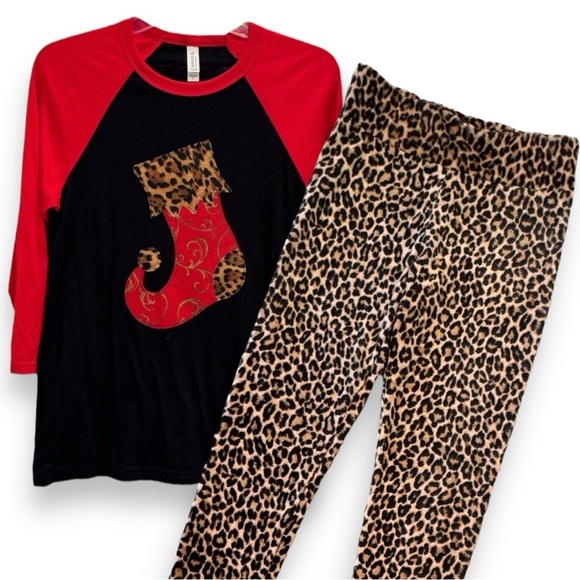 NWT White Birch Size Medium Leopard Print Cropped Leggings - Picture 5 of 5